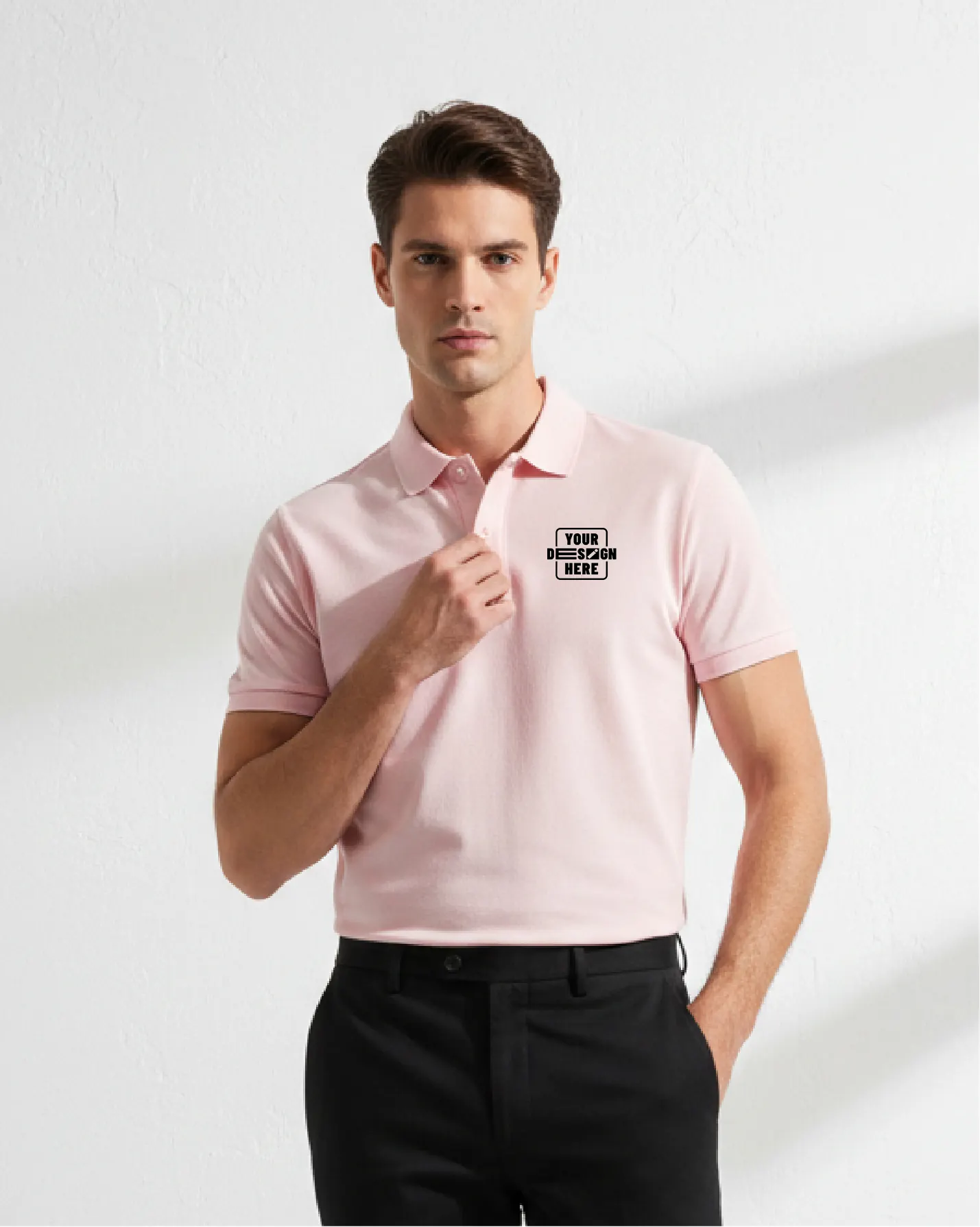 Cotton Affordable Polo T-Shirt in pink
